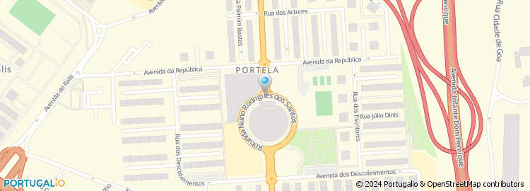 Mapa de Estádio da Portela - Actividades Hoteleiras, Lda