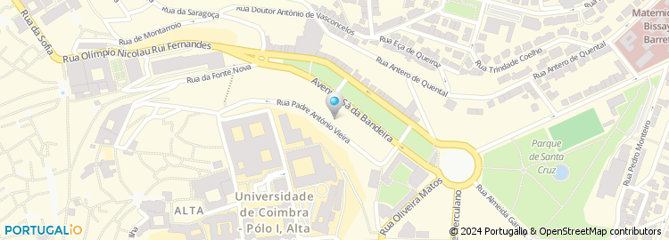 Mapa de Faculdade Ciencias e Tecnologia da Universidade de Coimbra - Instituto Geofisico