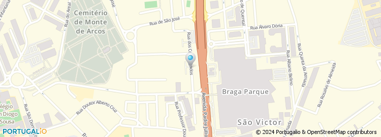 Mapa de Posto de Abastecimento Total de Braga